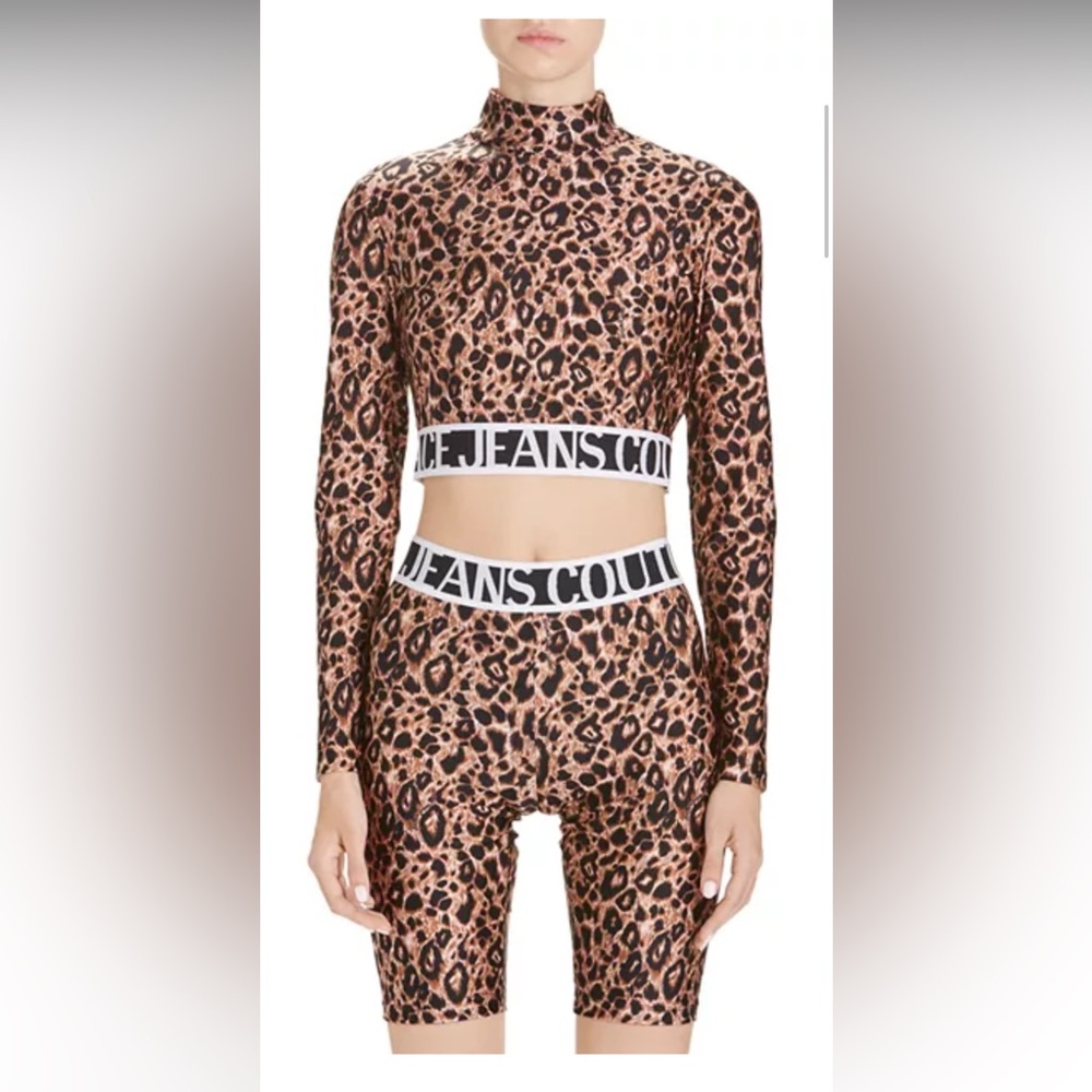 VERSACE JEANS COUTURE animal print logo top